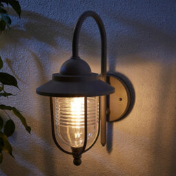 Zinc Dublin Fixed Matt Grey Mains-Powered Led Outdoor Lantern On/off Wall Light (Dia)18Cm - thumbnail 1
