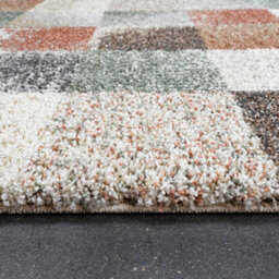 Mehari 023-0245-6767 Multi Checkered Shaggy Rug By Mastercraft-120Cm X 170Cm - thumbnail 5