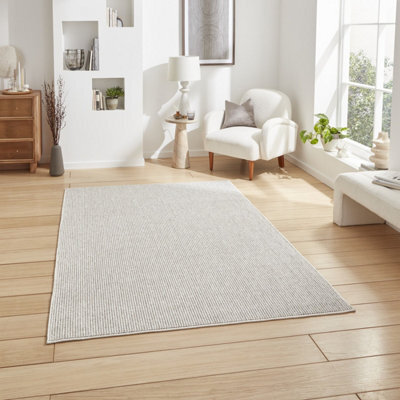 Grey White Plain 8mm Thick Rug, Stain-Resistant Anti-Shed Modern Rug For Bedroom, Living, & Dining Room-200Cm X 290Cm - image 1