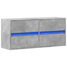 Berkfield Durable Tv Wall Cabinet With Led Lights Concrete Grey 100X31X45 Cm - thumbnail 3