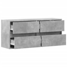 Berkfield Durable Tv Wall Cabinet With Led Lights Concrete Grey 100X31X45 Cm - thumbnail 9