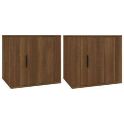Berkfield Bedside Cabinets 2 Pcs Brown Oak 50X39X47 Cm - thumbnail 2