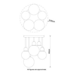 Cosylyte Broome Bathroom 5 Light Modern Opal Glass Ceiling Light - Matt Black - thumbnail 8
