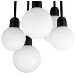 Cosylyte Broome Bathroom 5 Light Modern Opal Glass Ceiling Light - Matt Black - thumbnail 6