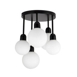 Cosylyte Broome Bathroom 5 Light Modern Opal Glass Ceiling Light - Matt Black - thumbnail 4