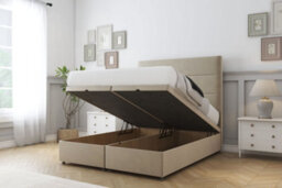 "Sloomy Texas Almond Coniston Ottoman Bed Base With 26"" Strutted Headboard 3' Single" - thumbnail 2