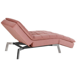 Beliani Chaise Longue Loiret Velvet Pink - thumbnail 6