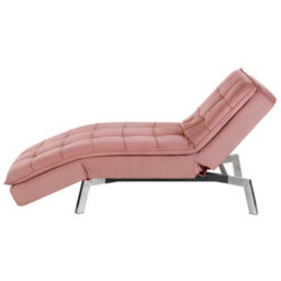 Beliani Chaise Longue Loiret Velvet Pink - thumbnail 5