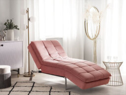 Beliani Chaise Longue Loiret Velvet Pink - thumbnail 2