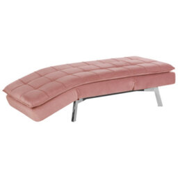 Beliani Chaise Longue Loiret Velvet Pink - thumbnail 8