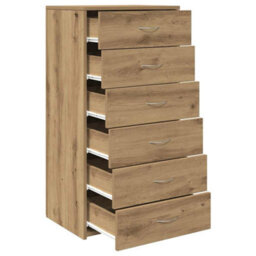 Berkfield Sideboard With 6 Drawers Artisan Oak 50X34X96 Cm Engineered Wood - thumbnail 3