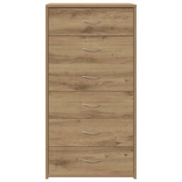 Berkfield Sideboard With 6 Drawers Artisan Oak 50X34X96 Cm Engineered Wood - thumbnail 4