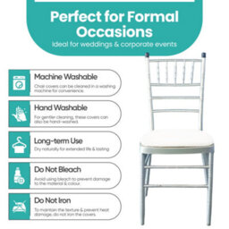Neel Blue 10Pcs High Back Spandex Dining Chair Pad Covers Removable & Washable Slipcovers - White - thumbnail 3