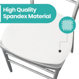 Neel Blue 10Pcs High Back Spandex Dining Chair Pad Covers Removable & Washable Slipcovers - White - thumbnail 4