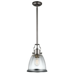 Satin Nickel 1 Bulb Ceiling Pendant Light Fitting With E27 Led Bulb