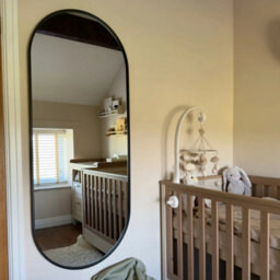 Jōbū Jobu Home - Emi, Full Length Black Metal Runway Oval Mirror - 150Cm X 60Cm - thumbnail 7