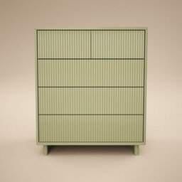 Solace+Co Velmor Ribbed Chest Of 5 Drawers Olive Green - thumbnail 5