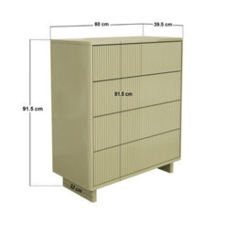 Solace+Co Velmor Ribbed Chest Of 5 Drawers Olive Green - thumbnail 6