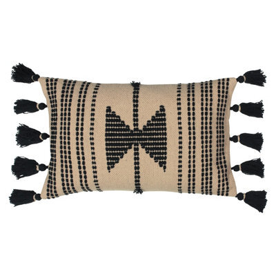 Furn. Sagar Tasselled 100% Cotton Feather Filled Cushion - image 1