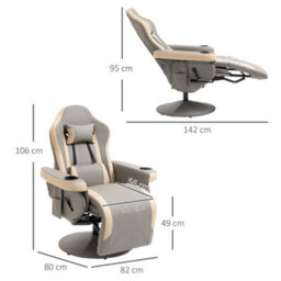 Homcom Manual Recliner Armchair Pu Sofa Chair W/ Footrest & 135 Reclining - thumbnail 3