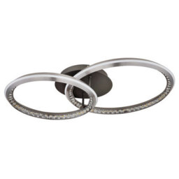 Luminosa Lighting Luminosa Alaina Twin Ring Integrated Led Semi Flush Ceiling Light Grey Matt 2X Led Dimmable 2700-6000K - thumbnail 2