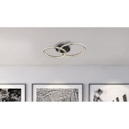 Luminosa Lighting Luminosa Alaina Twin Ring Integrated Led Semi Flush Ceiling Light Grey Matt 2X Led Dimmable 2700-6000K - thumbnail 8