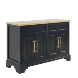 Homestylestore Black Grey And Oak 1210mm Bathroom Vanity Unit And Aged Gold T Bar Handles - thumbnail 1