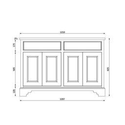 Homestylestore Black Grey And Oak 1210mm Bathroom Vanity Unit And Aged Gold T Bar Handles - thumbnail 2