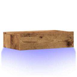 Berkfield Durable Tv Cabinet With Led Lights Old Wood 60X35X15.5 Cm - thumbnail 3