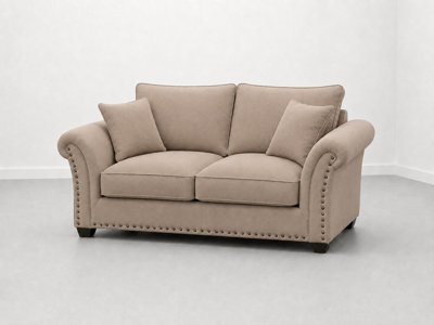 Harrison Plush Velvet Sofa - Elegant Modern Sofa Collection - Mink 2 Seater