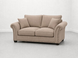 Harrison Plush Velvet Sofa - Elegant Modern Sofa Collection - Mink 2 Seater