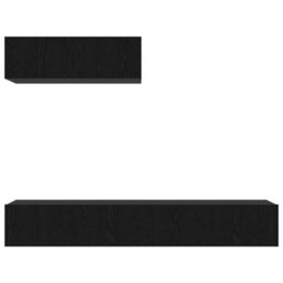 Berkfield 3 Piece Tv Cabinet Set Wall-Mounted Black Oak Engineered Wood - thumbnail 8