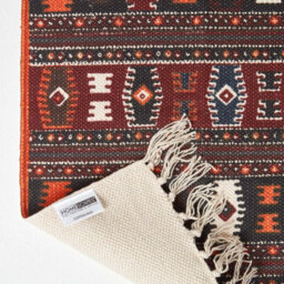 Homescapes Cotton Kilim Printed Rug Terracotta,black And Brown Design,66 X 200 Cm - thumbnail 5