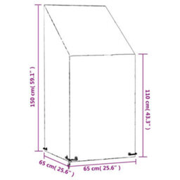 Vidaxl Garden Chair Covers 2 Pcs 8 Eyelets 65X65X110/150 Cm Polyethylene Garden Chair Covers - thumbnail 9