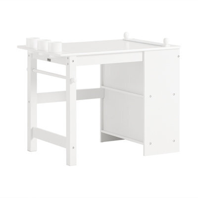 Sobuy Kmb60-W, Kids Desk And Chair Set Kids Study Table And Chair Set With 2 Storage Shelves And Paper Roll Holder,white - image 1