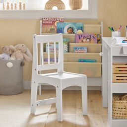 Sobuy Kmb60-W, Kids Desk And Chair Set Kids Study Table And Chair Set With 2 Storage Shelves And Paper Roll Holder,white - thumbnail 5