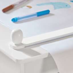 Sobuy Kmb60-W, Kids Desk And Chair Set Kids Study Table And Chair Set With 2 Storage Shelves And Paper Roll Holder,white - thumbnail 6