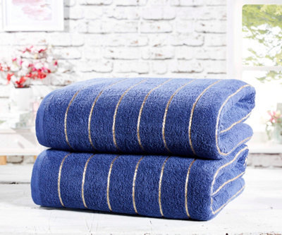 Rapport Home Sandringham Towel 2 Piece Navy/gold