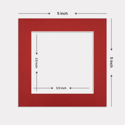 Ak Frames 5X5 Crimson Picture Mounts To Fit 3.5X3.5 Aperture Size - Mount Board Only (No Frame Included) - thumbnail 3