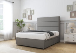 "Comfort Rosa Pewter Tweed Divan Bed Base 2 Drawers Same Side - 26"" Strutted  2'6 Small Single" - thumbnail 4