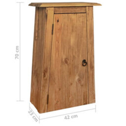 Berkfield Bathroom Wall Cabinet Solid Recycled Pinewood 42X23X70 Cm - thumbnail 9