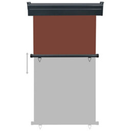 Berkfield Balcony Side Awning 100X250 Cm Brown - thumbnail 5