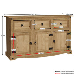 Lassic Vida Designs Corona 3 Door 3 Drawer Sideboard Storage Cabinet Cupboard - thumbnail 2