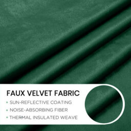 Oxford Homeware Eyelet Velvet Curtains Emerald Green Fully Lined Blackout Thermal Insulated Eyelet Curtains Pair (W)168Cmx(L)183Cm - thumbnail 5