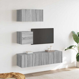 Berkfield Classic 4 Piece Tv Cabinet Set Grey Sonoma Engineered Wood - thumbnail 2