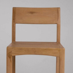 Where Saints Go Ltd Natur Counter Stool, Removable Grey Fabric Seat Pad, Solid Teak Frame, Backrest By Where Saints Go - thumbnail 8