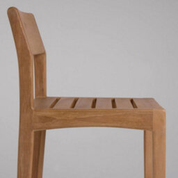 Where Saints Go Ltd Natur Counter Stool, Removable Grey Fabric Seat Pad, Solid Teak Frame, Backrest By Where Saints Go - thumbnail 9