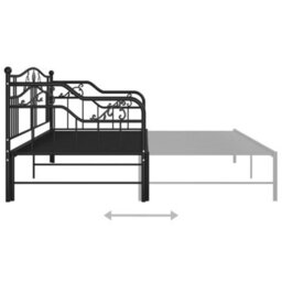 Vidaxl Pull-Out Sofa Bed Frame Without Mattress Black Metal 90X200 Cm - thumbnail 8
