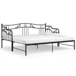 Vidaxl Pull-Out Sofa Bed Frame Without Mattress Black Metal 90X200 Cm - thumbnail 2