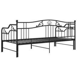 Vidaxl Pull-Out Sofa Bed Frame Without Mattress Black Metal 90X200 Cm - thumbnail 7